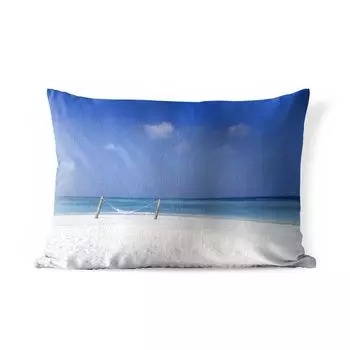 Подушка для улицы MuchoWow - пляж - гамак - небо - 50x30 см - защита от атмосферных воздействий - подушка для отдыха - чехол на подушку - хлопчатобумажная ткань - декоративные чехлы на подушки, мультиколор