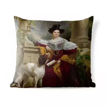 Подушка для улицы MuchoWow — Портрет Алиды Кристины Ассинк — Картина Яна Адама Круземана — 50x50 см — Устойчивость к атмосферным воздействиям — Подушка для отдыха — Чехол на подушку — Хлопчатобумажная ткань — Декоративные наволочки, мультиколор
