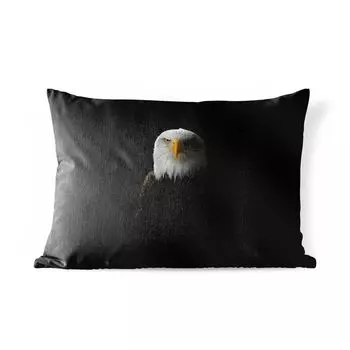 Подушка для улицы MuchoWow — Портрет белоголового орлана — 50x30 см — Устойчивость к атмосферным воздействиям — Подушка для отдыха — Чехол на подушку — Хлопчатобумажная ткань — Декоративные наволочки, мультиколор