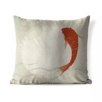 Подушка для улицы MuchoWow — Прозрачный коис, нарисованный вручную — 50x50 см — Устойчивость к атмосферным воздействиям — Подушка для отдыха — Чехол на подушку — Хлопчатобумажная ткань — Декоративные чехлы на подушки, мультиколор