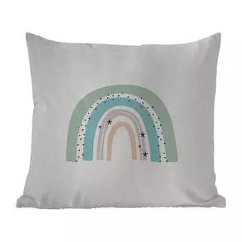 Подушка для улицы MuchoWow - радуга-дети-звезды-точки-пастель1-1 - 60x60 см - защита от атмосферных воздействий - подушка для отдыха - чехлы для подушек - декоративные чехлы для подушек - декоративные чехлы для подушек, мультиколор