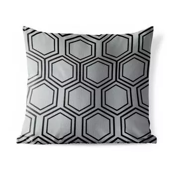 Подушка для улицы MuchoWow - рисунок - линия - шестиугольник - 50x50 см - защита от атмосферных воздействий - подушка для отдыха - чехол для подушки - хлопчатобумажная ткань - декоративные чехлы для подушек, мультиколор