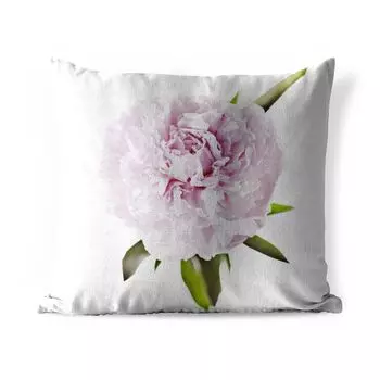 Подушка для улицы MuchoWow - розовый пион, вид сверху - 50x50 см - защита от атмосферных воздействий - подушка для отдыха - чехол на подушку - хлопчатобумажная ткань - декоративные чехлы на подушки, мультиколор