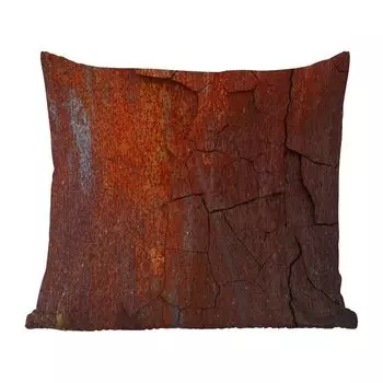 Подушка для улицы MuchoWow - Ржавчина - Линия - Оранжевый - 50x50 см - Устойчивость к атмосферным воздействиям - Подушка для отдыха - Чехол на подушку - Хлопчатобумажная ткань - Декоративные чехлы на подушки, мультиколор