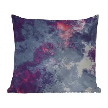 Подушка для улицы MuchoWow — серо-фиолетовая геометрия — 50x50 см — атмосферостойкая — подушка для отдыха — чехол на подушку — хлопчатобумажная ткань — декоративные наволочки, мультиколор