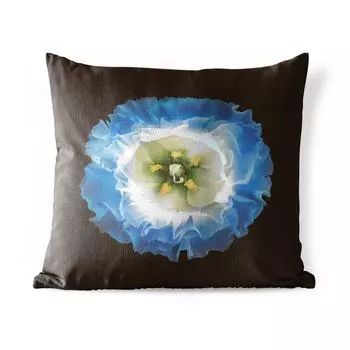 Подушка для улицы MuchoWow — Синий цветок крупным планом на черном фоне — 40x40 см — Устойчивость к атмосферным воздействиям — Подушка для отдыха — Чехол на подушку — Хлопчатобумажная ткань — Декоративные наволочки, мультиколор
