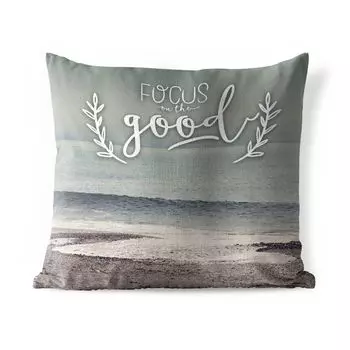 Подушка для улицы MuchoWow - Сосредоточьтесь на хорошем" - Поговорки - Цитаты - 60x60 см - Устойчивость к атмосферным воздействиям - Подушка для отдыха - Чехлы для подушек - Декоративные чехлы для подушек - Декоративные чехлы для подушек, мульти...