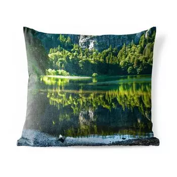 Подушка для улицы MuchoWow - вид с берега озера Фельдзее в немецком Шварцвальде - 40x40 см - устойчива к атмосферным воздействиям - подушка для отдыха - чехол для подушки - хлопчатобумажная ткань - декоративные чехлы для подушек, мультиколор