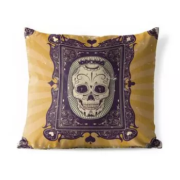 Подушка для улицы MuchoWow - впечатляющий контраст игральной карты - 50x50 см - защита от атмосферных воздействий - подушка для отдыха - чехол на подушку - хлопчатобумажная ткань - декоративные чехлы на подушки, мультиколор