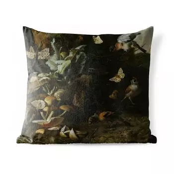 Подушка для улицы MuchoWow - животные и растения - Melchior d'Hondecoeter - 40x40 см - защита от атмосферных воздействий - подушка для отдыха - чехол для подушки - хлопчатобумажная ткань - декоративные чехлы для подушек, мультиколор