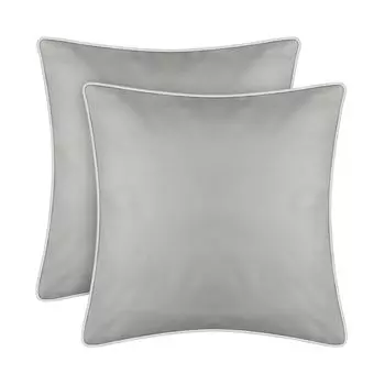 Подушка для улицы с окантовкой, комплект из 2 шт. (45 x 45 см), бежевого цвета - декоративная подушка на молнии для сада - грязе- и водоотталкивающая - съемный чехол Bestlivings