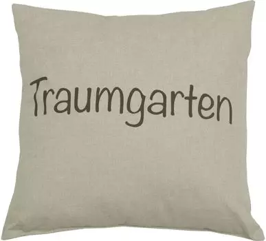 Подушка GO-DE с надписью 38 x 38 x 12 см, антрацит, бежевый