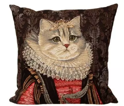 Подушка-гобелен Королевский портрет кота Gwenys Haus