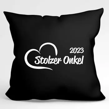 Подушка Гордый дядя 2023 Подушка в форме сердца Идея подарка Сувенирная наволочка на день рождения и Рождество Hellweg Druckerei