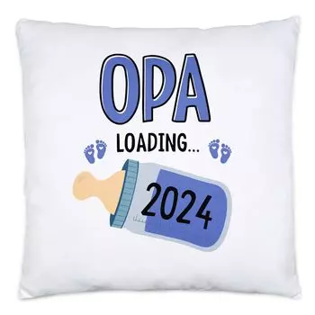 Подушка Grandpa Loading 2024 с наполнителем Подарок будущим дедушкам Детские новости с планкой Loading Идея подарка для беременных Hey!Print