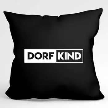 Подушка Hellweg Druckerei Village Children, современный декоративный чехол для подушки без наполнителя, 40x40 см, черный для настоящих деревенских детей