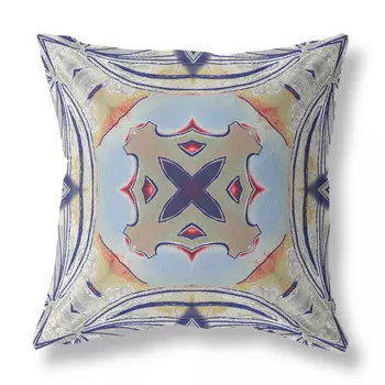 Подушка HomeRoots Geo Tribal, синий