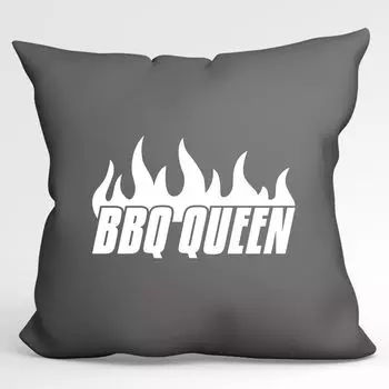 Подушка Huuraa BBQ Queen Flames декоративная подушка с наполнителем 40х40см Серый Сталь с мотивом для всех мастеров гриля Hellweg Druckerei