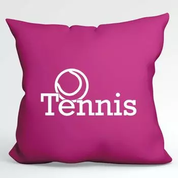 Подушка Huuraa Декоративный чехол для теннисного мяча без наполнителя Размер 40 x 40 см Цвет фуксии с мотивом для всех любителей тенниса Идея подарка для друзей и семьи Hellweg Druckerei