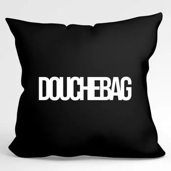 Подушка Huuraa Douchebag Декоративная подушка с надписью с наполнителем Размер 40х40см Черный с мотивом для всех идиотов Идея подарка для друзей и семьи Hellweg Druckerei