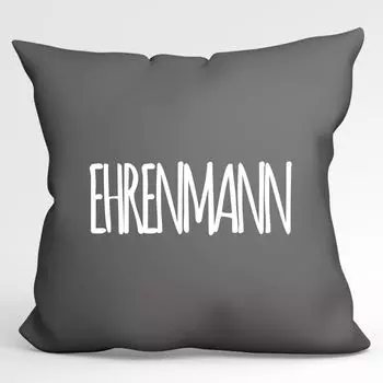 Подушка Huuraa Ehrenmann Декоративная подушка Youth Word с наполнителем, размер 40x40 см, стально-серая, с мотивом Youth Word. Идея подарка для друзей и семьи Hellweg Druckerei