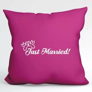 Подушка Huuraa Молодожены голуби Декоративная подушка с наполнителем Размер 40х40см Фуксия с мотивом для всех молодоженов Идея подарка для друзей и семьи Hellweg Druckerei