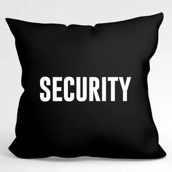 Подушка Huuraa Надпись безопасности Декоративный чехол на подушку без наполнителя Размер 40 x 40 см Черный с мотивом для каждой службы безопасности Идея подарка для друзей и семьи Hellweg Druckerei