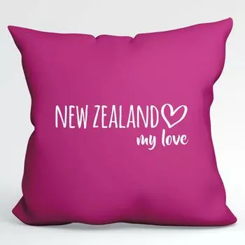Подушка Huuraa New Zealand my love декоративная наволочка без наполнителя размер 40x40см цвета фуксии для всех поклонников Новой Зеландии идея подарка для друзей и семьи Hellweg Druckerei