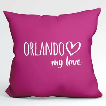 Подушка Huuraa Orlando my love декоративная подушка с наполнителем размером 40x40см цвета фуксии для всех поклонников Орландо США идея подарка для друзей и семьи Hellweg Druckerei