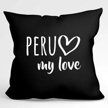 Подушка Huuraa Peru my love, декоративный чехол на подушку без наполнителя, размер 40x40см, черный, для всех поклонников Мачу-Пикчу, идея подарка для друзей и семьи Hellweg Druckerei