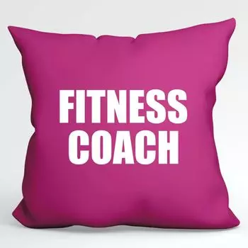 Подушка Huuraa Подушка для тренировок с тренером по фитнесу Декоративный чехол на подушку без наполнителя Размер 40 x 40 см Цвет фуксии с мотивом для всех персональных тренеров Идея подарка для друзей и семьи Hellweg Druckerei