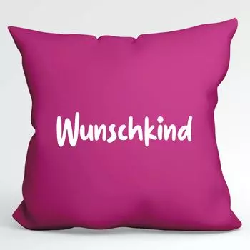 Подушка Huuraa с надписью «желание ребенку», декоративная наволочка без наполнителя, размер 40x40см, цвет фуксии, с мотивом для всех первенцев, идея подарка для друзей и семьи Hellweg Druckerei