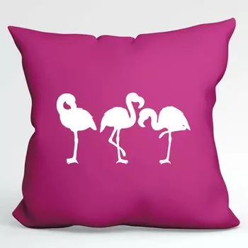 Подушка Huuraa Силуэт фламинго Декоративная подушка с наполнителем Размер 40x40 см Цвет фуксии с мотивом для всех поклонников фламинго Идея подарка для друзей и семьи Hellweg Druckerei