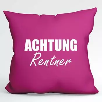 Подушка Huuraa Внимание пенсионеров Декоративный чехол для подушки с надписью без наполнителя Размер 40 x 40 см Цвет фуксии для всех, кто живет в пенсии Идея подарка для друзей и семьи Hellweg Druckerei