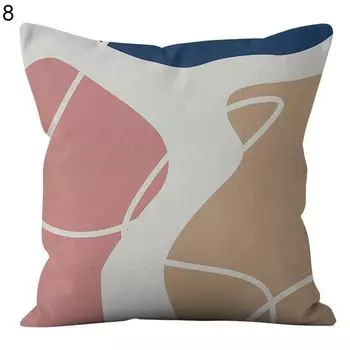 Подушка-имитация Мягкая текстура Легкий в уходе Полиэстер Наволочка с абстрактным геометрическим принтом Мебельные аксессуары-8 Stuttg