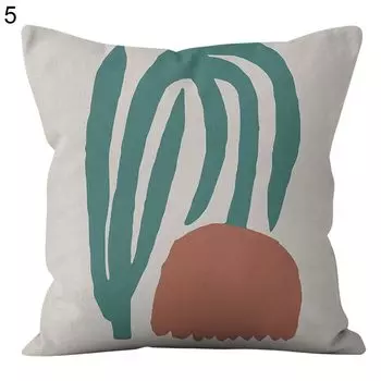 Подушка-имитация Мягкая текстура Легкий в уходе Полиэстер Наволочка с абстрактным геометрическим принтом Мебельные аксессуары-5 Stuttg
