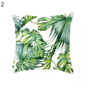 Подушка-имитация с мягкой текстурой, простой в уходе, полиэстер, тропические пальмовые листья, подушка с принтом, чехол, мебельные аксессуары-2 Stuttg