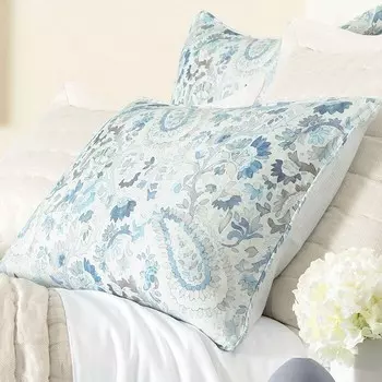 Подушка Ines Linen Euro Sham Annie Selke, синий