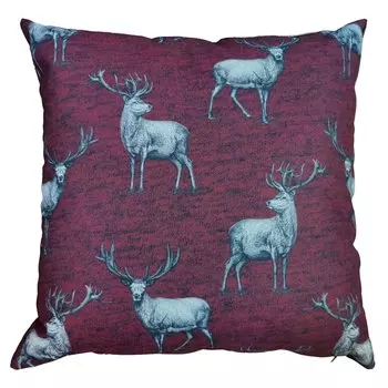 Подушка из чистого хлопка с узором оленя - Cervinia Lisola, цвет Bordeaux