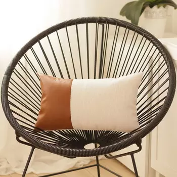 Подушка из искусственной кожи MIKE & Co 12 x 20 дюймов, коричневый