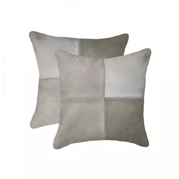 Подушка из коровьей кожи Torino 18 x 18 дюймов 2 шт,серый