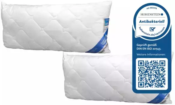 Подушка из микрофибры Jekatex "Подушка с чехлом из микрофибры протестирована Институтом Хоэнштайна на антибактериальные свойства*" 80х80 см, белый