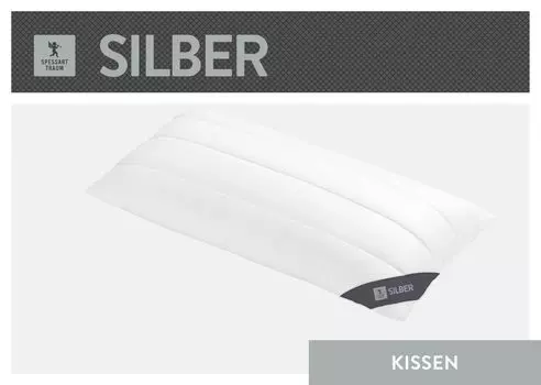 Подушка из волокна Spessarttraum серебристого цвета наполнитель: 100 % полиэстер чехол: 100 % хлопок размер 40 х 80 см чехол непрошитый