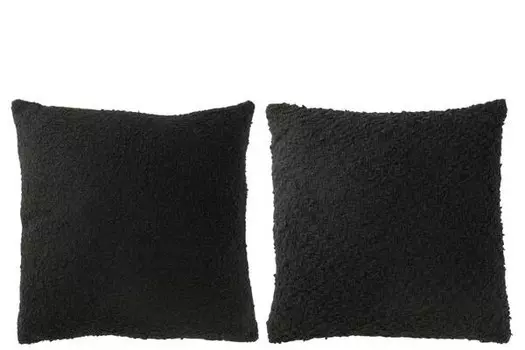 Подушка J-LINE BLK COGNAC (2 шт), 45x45x45 см, черный