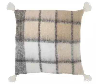 Подушка J-LINE The Fireplace, 45x45x45 см, разноцветный