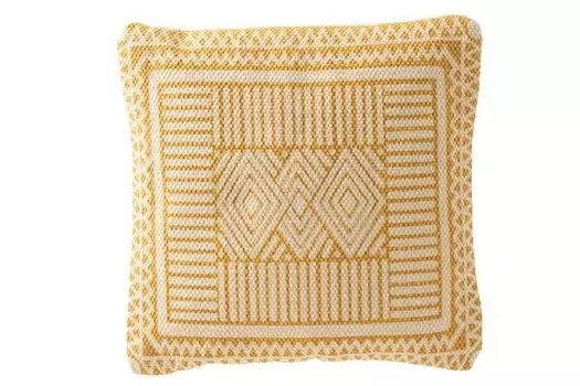 Подушка J-LINE WHOC, 44x42x44 см цвет ocker