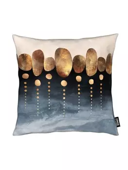 Подушка Juniqe, цвет blau & braun