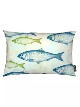 Подушка Juniqe, цвет blau & cremewei