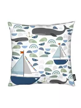 Подушка Juniqe, цвет blau & grau