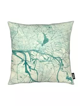 Подушка Juniqe, цвет blau & grn